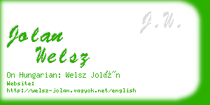 jolan welsz business card